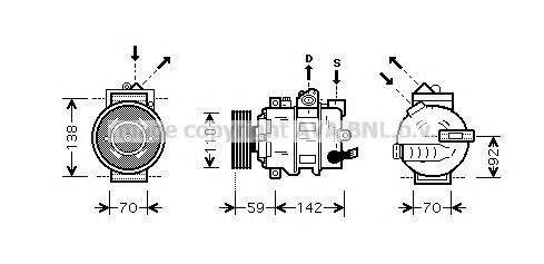 PRASCO AIK349 Компрессор, кондиционер для AUDI TT (Ауди Тт) PRASCO AIK349 Компрессор, кондиционер для AUDI TT (Ауди Тт)