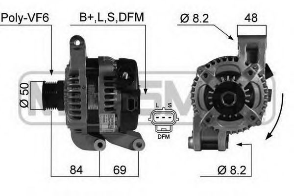 MESSMER 210328 Генератор для VOLVO S40 II (Вольво S40 2) MESSMER 210328 Генератор для VOLVO S40 II (Вольво S40 2)