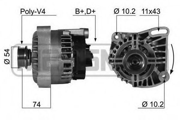 MESSMER 210405 Генератор для FIAT 500 C (Фиат 500 c) MESSMER 210405 Генератор для FIAT 500 C (Фиат 500 c)
