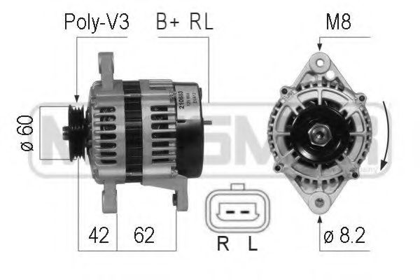 MESSMER 210683 Генератор для CHEVROLET SPARK (Шевроле Спарк) MESSMER 210683 Генератор для CHEVROLET SPARK (Шевроле Спарк)