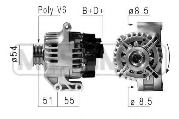 MESSMER 210839 Генератор для FIAT 500 C (Фиат 500 c) MESSMER 210839 Генератор для FIAT 500 C (Фиат 500 c)