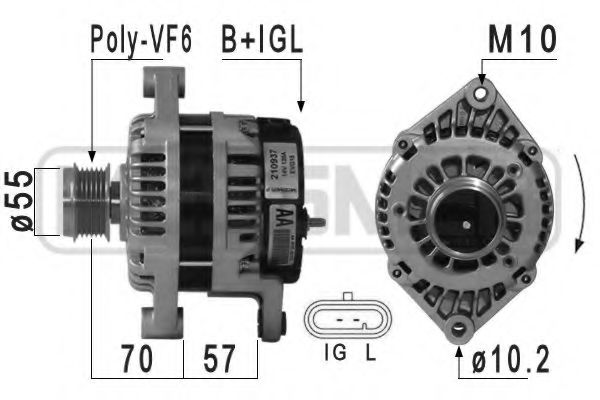 MESSMER 210937 Генератор для CHEVROLET CAPTIVA (Шевроле Каптива) MESSMER 210937 Генератор для CHEVROLET CAPTIVA (Шевроле Каптива)