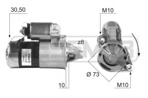 MESSMER 220472 Стартер для MITSUBISHI SIGMA (Митсубиши/митсубиси Сигма) MESSMER 220472 Стартер для MITSUBISHI SIGMA (Митсубиши/митсубиси Сигма)