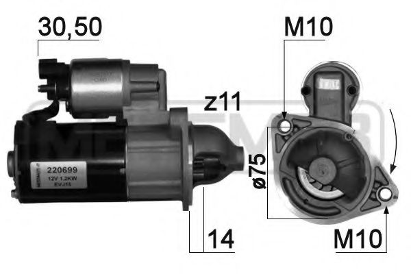 MESSMER 220699 Стартер для KIA (Киа) MESSMER 220699 Стартер для KIA (Киа)