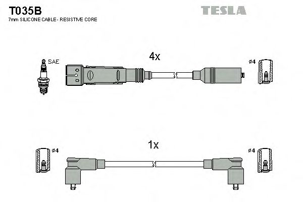 TESLA T035B Комплект проводов зажигания для SEAT TOLEDO (Сеат Толэдо) TESLA T035B Комплект проводов зажигания для SEAT TOLEDO (Сеат Толэдо)