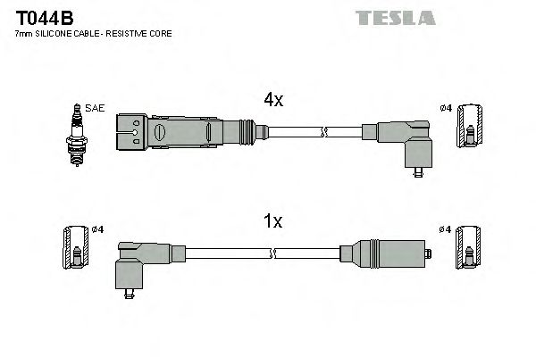 TESLA T044B Комплект проводов зажигания для VOLKSWAGEN JETTA II (Фольксваген Жэтта 2) TESLA T044B Комплект проводов зажигания для VOLKSWAGEN JETTA II (Фольксваген Жэтта 2)