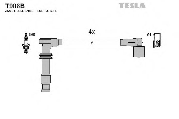 TESLA T986B Комплект проводов зажигания для DAEWOO NUBIRA (Дэу Нубира) TESLA T986B Комплект проводов зажигания для DAEWOO NUBIRA (Дэу Нубира)