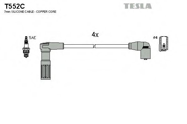 TESLA T552C Комплект проводов зажигания для FIAT TEMPRA (Фиат Тэмпра) TESLA T552C Комплект проводов зажигания для FIAT TEMPRA (Фиат Тэмпра)