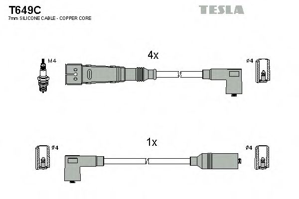 TESLA T649C Комплект проводов зажигания для VOLKSWAGEN JETTA II (Фольксваген Жэтта 2) TESLA T649C Комплект проводов зажигания для VOLKSWAGEN JETTA II (Фольксваген Жэтта 2)