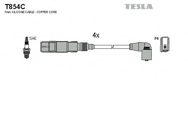 TESLA T854C Комплект проводов зажигания для SEAT ALTEA (Сеат Алтэа) TESLA T854C Комплект проводов зажигания для SEAT ALTEA (Сеат Алтэа)