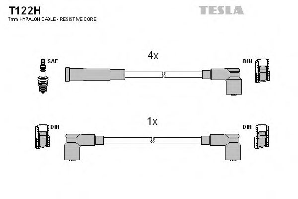 TESLA T122H Комплект проводов зажигания для SKODA FAVORIT FORMAN (Шкода Фаvорит форман) TESLA T122H Комплект проводов зажигания для SKODA FAVORIT FORMAN (Шкода Фаvорит форман)