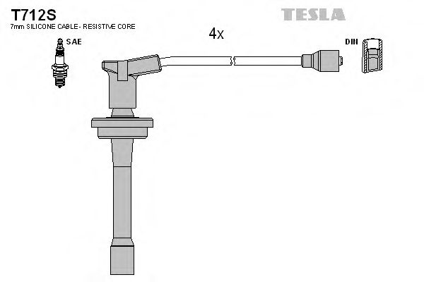 TESLA T712S Комплект проводов зажигания для UAZ 3303 (Уаз 3303) TESLA T712S Комплект проводов зажигания для UAZ 3303 (Уаз 3303)