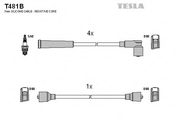 TESLA T481B Комплект проводов зажигания для MAZDA GLC II (Мазда Глc 2) TESLA T481B Комплект проводов зажигания для MAZDA GLC II (Мазда Глc 2)