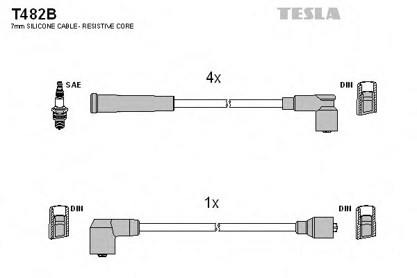 TESLA T482B Комплект проводов зажигания для MAZDA EUNOS 30X (Мазда Эунос 30x) TESLA T482B Комплект проводов зажигания для MAZDA EUNOS 30X (Мазда Эунос 30x)