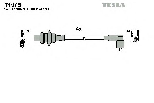 TESLA T497B Комплект проводов зажигания для CITROËN JUMPER (CитроËн Жумпэр) TESLA T497B Комплект проводов зажигания для CITROËN JUMPER (CитроËн Жумпэр)