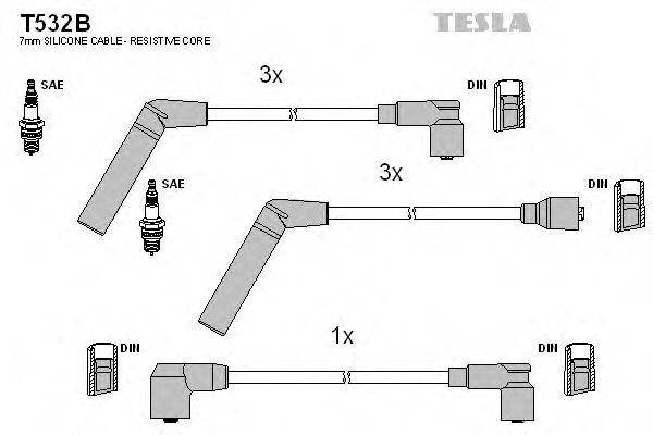 TESLA T532B Комплект проводов зажигания для MITSUBISHI SIGMA (Митсубиши/митсубиси Сигма) TESLA T532B Комплект проводов зажигания для MITSUBISHI SIGMA (Митсубиши/митсубиси Сигма)