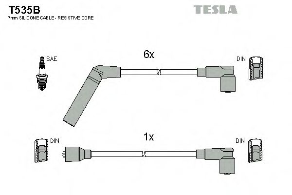TESLA T535B Комплект проводов зажигания для MITSUBISHI PAJERO/SHOGUN (Митсубиши/митсубиси Пажэро/шогун) TESLA T535B Комплект проводов зажигания для MITSUBISHI PAJERO/SHOGUN (Митсубиши/митсубиси Пажэро/шогун)