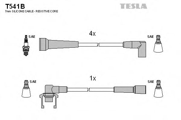 TESLA T541B Комплект проводов зажигания для RENAULT (Рено) TESLA T541B Комплект проводов зажигания для RENAULT (Рено)