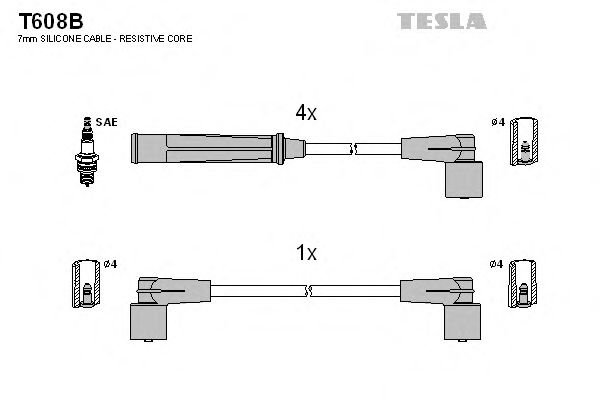 TESLA T608B Комплект проводов зажигания для VOLVO 960 (Вольво 960) TESLA T608B Комплект проводов зажигания для VOLVO 960 (Вольво 960)