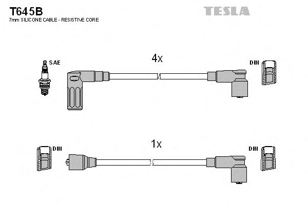 TESLA T645B Комплект проводов зажигания для FIAT TEMPRA (Фиат Тэмпра) TESLA T645B Комплект проводов зажигания для FIAT TEMPRA (Фиат Тэмпра)