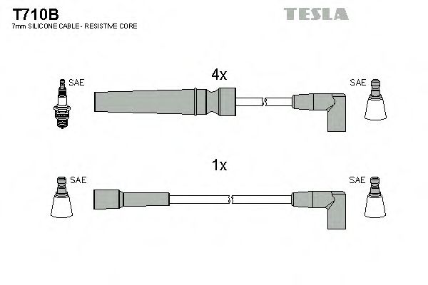 TESLA T710B Комплект проводов зажигания для DAEWOO ESPERO (Дэу Эсперо) TESLA T710B Комплект проводов зажигания для DAEWOO ESPERO (Дэу Эсперо)