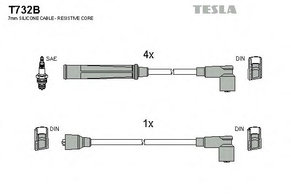 TESLA T732B Комплект проводов зажигания для VOLKSWAGEN CARIBE I (Фольксваген Cарибэ и) TESLA T732B Комплект проводов зажигания для VOLKSWAGEN CARIBE I (Фольксваген Cарибэ и)