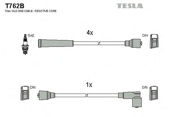TESLA T762B Комплект проводов зажигания для OPEL CORSA A (Опель Cорса а) TESLA T762B Комплект проводов зажигания для OPEL CORSA A (Опель Cорса а)