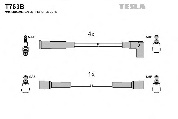 TESLA T763B Комплект проводов зажигания для OPEL CORSA A (Опель Cорса а) TESLA T763B Комплект проводов зажигания для OPEL CORSA A (Опель Cорса а)