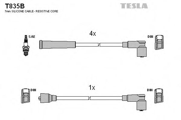 TESLA T835B Комплект проводов зажигания для HONDA (Хонда) TESLA T835B Комплект проводов зажигания для HONDA (Хонда)