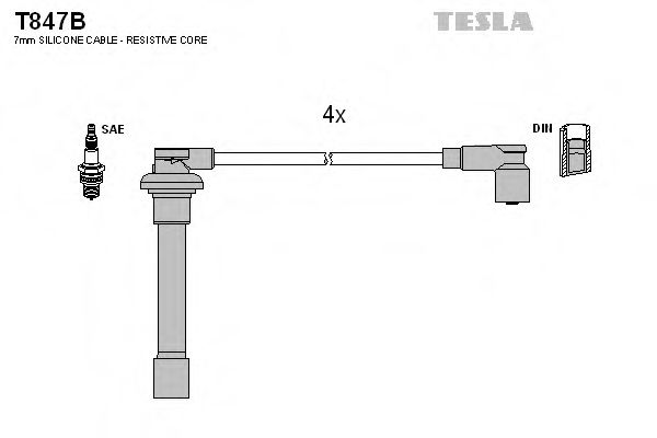 TESLA T847B Комплект проводов зажигания для HONDA CRX II (Хонда Cрх 2) TESLA T847B Комплект проводов зажигания для HONDA CRX II (Хонда Cрх 2)