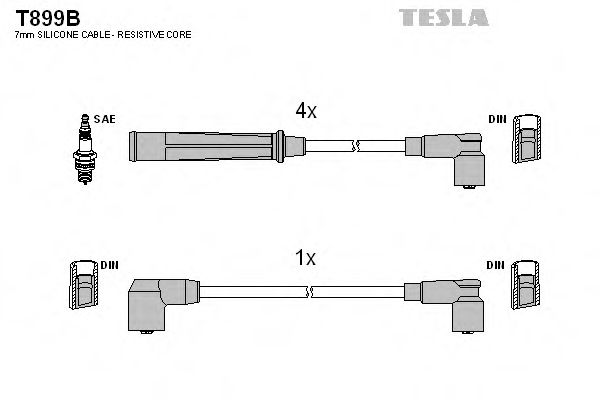 TESLA T899B Комплект проводов зажигания для MAZDA 626 III (Мазда 626 3) TESLA T899B Комплект проводов зажигания для MAZDA 626 III (Мазда 626 3)