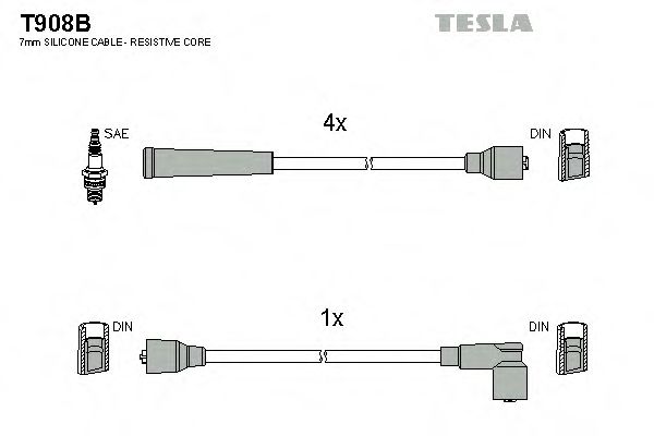 TESLA T908B Комплект проводов зажигания для RENAULT ALLIANCE (Рено Аллианcэ) TESLA T908B Комплект проводов зажигания для RENAULT ALLIANCE (Рено Аллианcэ)