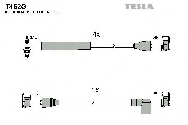 TESLA T462G Комплект проводов зажигания для FORD GRANADA I (Форд Гранада и) TESLA T462G Комплект проводов зажигания для FORD GRANADA I (Форд Гранада и)