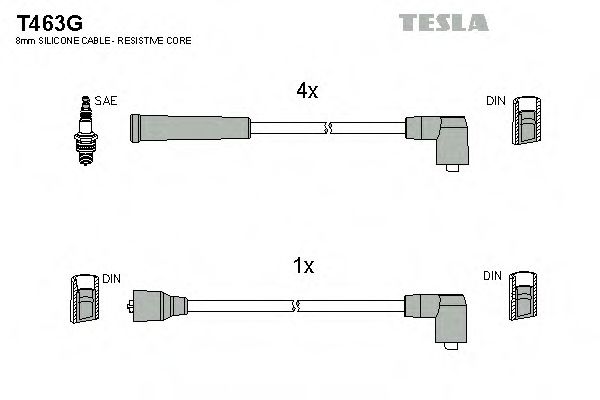 TESLA T463G Комплект проводов зажигания для FORD ORION II (Форд Орион 2) TESLA T463G Комплект проводов зажигания для FORD ORION II (Форд Орион 2)