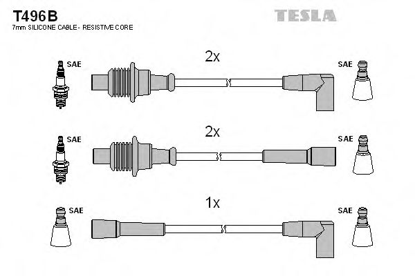 TESLA T496B Комплект проводов зажигания для CITROëN (Cитроëн) TESLA T496B Комплект проводов зажигания для CITROëN (Cитроëн)
