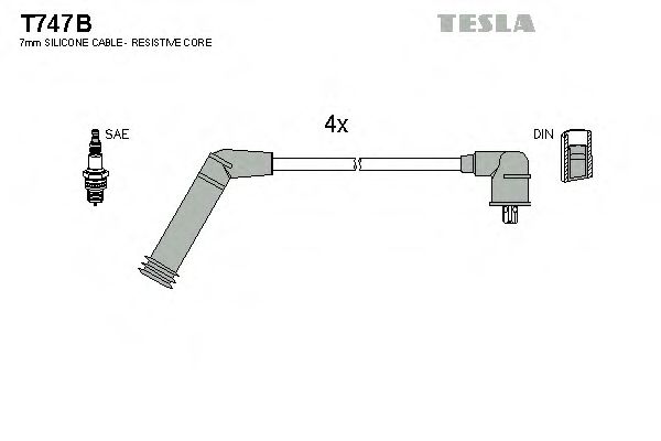 TESLA T747B Комплект проводов зажигания для HYUNDAI EXCEL (Хендай Эxcэл) TESLA T747B Комплект проводов зажигания для HYUNDAI EXCEL (Хендай Эxcэл)