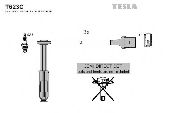 TESLA T623C Комплект проводов зажигания для DAEWOO REXTON (Дэу Рекстон) TESLA T623C Комплект проводов зажигания для DAEWOO REXTON (Дэу Рекстон)
