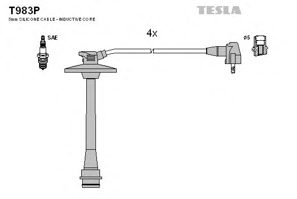 TESLA T983P Комплект проводов зажигания для TOYOTA SCEPTER (Тойота/тоета Сcэптэр) TESLA T983P Комплект проводов зажигания для TOYOTA SCEPTER (Тойота/тоета Сcэптэр)
