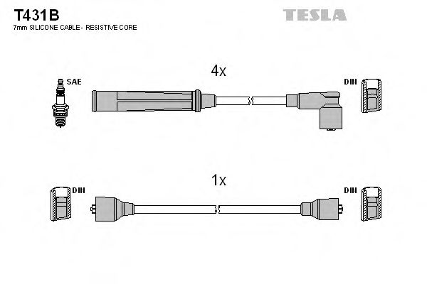 TESLA T431B Комплект проводов зажигания для MAZDA PROCEED (Мазда Просид) TESLA T431B Комплект проводов зажигания для MAZDA PROCEED (Мазда Просид)