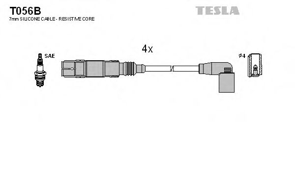 TESLA T056B Комплект проводов зажигания для SKODA YETI (Шкода Йети) TESLA T056B Комплект проводов зажигания для SKODA YETI (Шкода Йети)