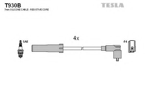 TESLA T930B Комплект проводов зажигания для DACIA SANDERO (Дача Сандэро) TESLA T930B Комплект проводов зажигания для DACIA SANDERO (Дача Сандэро)