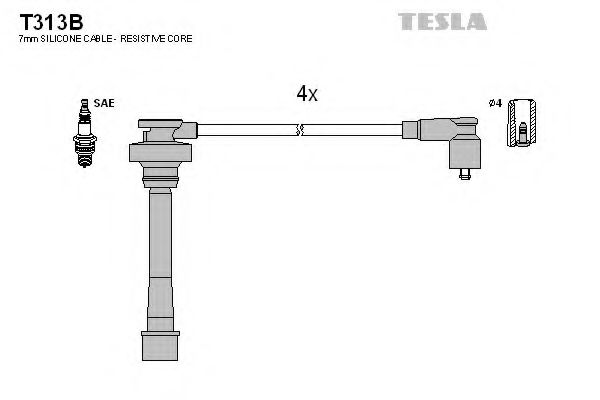 TESLA T313B Комплект проводов зажигания для CHERY (Чери) TESLA T313B Комплект проводов зажигания для CHERY (Чери)