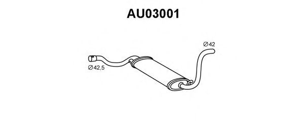 VENEPORTE AU03001 Средний глушитель выхлопных газов для AUDI 80 (Ауди 80) VENEPORTE AU03001 Средний глушитель выхлопных газов для AUDI 80 (Ауди 80)