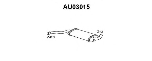 VENEPORTE AU03015 Средний глушитель выхлопных газов для AUDI FOX (Ауди Фоx) VENEPORTE AU03015 Средний глушитель выхлопных газов для AUDI FOX (Ауди Фоx)