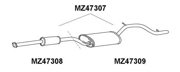 VENEPORTE MZ47308 Предглушитель выхлопных газов для MAZDA 3 (Мазда 3) VENEPORTE MZ47308 Предглушитель выхлопных газов для MAZDA 3 (Мазда 3)