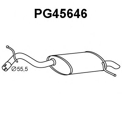 VENEPORTE PG45646 Глушитель выхлопных газов конечный для PEUGEOT 407 (Пежо 407) VENEPORTE PG45646 Глушитель выхлопных газов конечный для PEUGEOT 407 (Пежо 407)