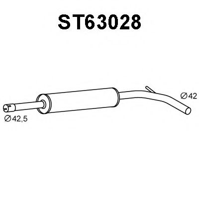 VENEPORTE ST63028 Средний глушитель выхлопных газов для SEAT CORDOBA (Сеат Кордоба) VENEPORTE ST63028 Средний глушитель выхлопных газов для SEAT CORDOBA (Сеат Кордоба)