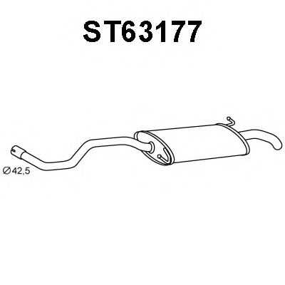 VENEPORTE ST63177 Глушитель выхлопных газов конечный для SEAT CORDOBA (Сеат Кордоба) VENEPORTE ST63177 Глушитель выхлопных газов конечный для SEAT CORDOBA (Сеат Кордоба)