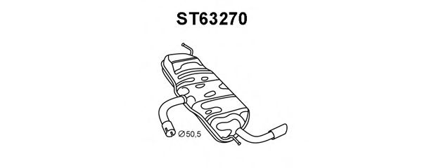 VENEPORTE ST63270 Глушитель выхлопных газов конечный для SEAT TOLEDO III (Сеат Толедо 3) VENEPORTE ST63270 Глушитель выхлопных газов конечный для SEAT TOLEDO III (Сеат Толедо 3)