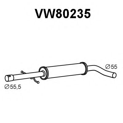 VENEPORTE VW80235 Средний глушитель выхлопных газов для AUDI A3 (Ауди А3) VENEPORTE VW80235 Средний глушитель выхлопных газов для AUDI A3 (Ауди А3)